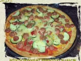 Receta Pizza de frankfurt, pimiento y calabacin
