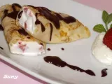 Receta Crêpes con nata fresas y chocolate