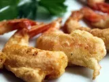 Receta Langostinos en tempura