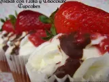 Receta Fresas con nata y chocolate cupcakes