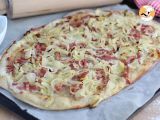 Receta Pizza carbonara con bacon y cebolla