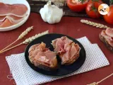 Receta Tostas de jamón serrano y tomate