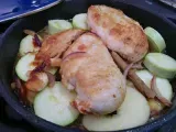 Receta Pechuga de pollo con manzana y calabacín