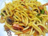 Receta Wok de fideos udon con verduras y salsa de ostras