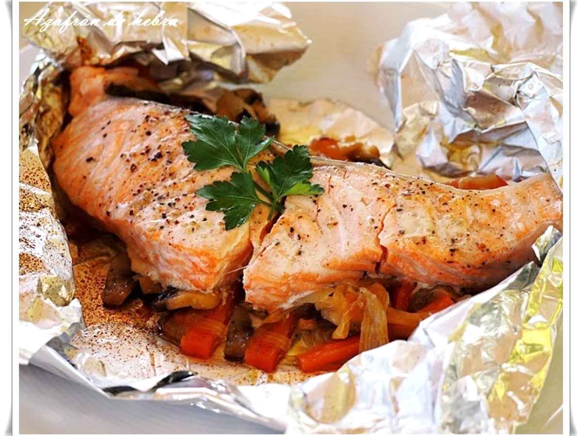 Salmón en papillote, Receta por Azafrandehebra Petitchef