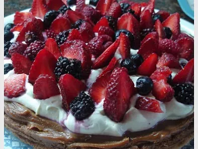 Receta Torta crocante con dulce de leche y frutos rojos