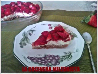 Receta Cheesecake de fresa microondas