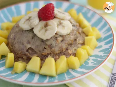 Receta Bowl cake de plátano con mango