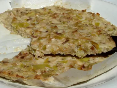Receta Tortilla de puerro, quinoa y leche de avellana (sin lácteos, sin gluten)