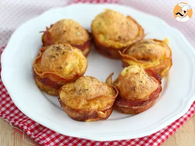 Muffins de bacon con queso express
