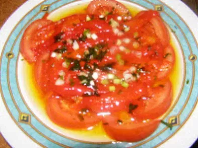 Receta Ensalada de tomate y pimiento asado