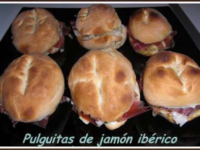 Receta Pulguitas de pan casero con jamón ibérico