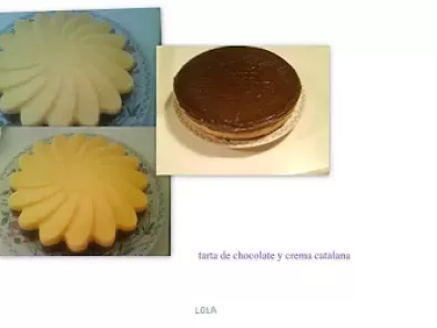 Receta Tarta de chocolate y crema catalana