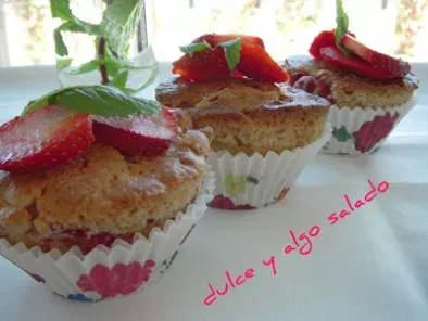 Receta Muffins de fresas mascarpone y nuez