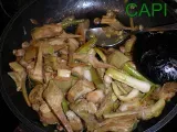 Paso 2 - Lomos de bacalao sobre salsa de piquillos con verduras y espima de pil-pil