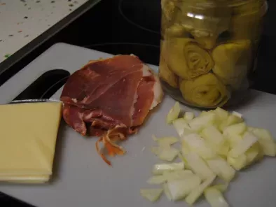 Alcachofas con jamon y queso - foto 2