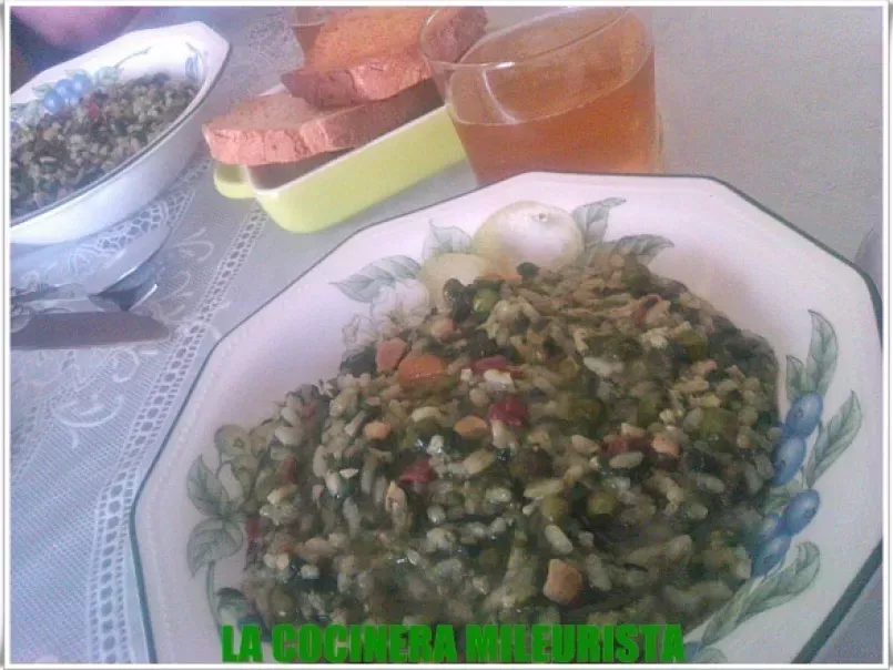 Arroz verde con espinacas jamón y avellanas - foto 2