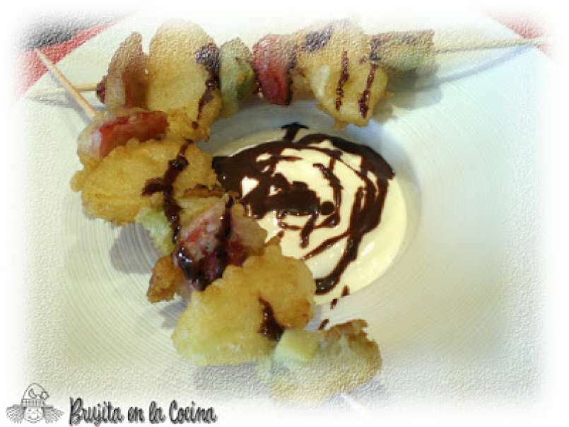 Brocheta de fruta en tempura - foto 3