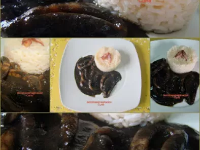 Calamares en su tinta con arroz basmati