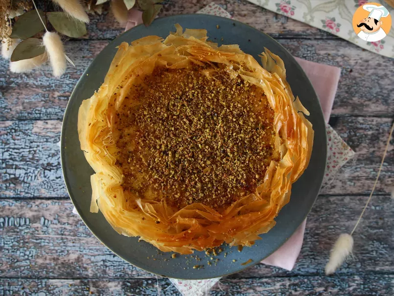 Cheesecake de pistacho con base crujiente de masa filo - foto 6