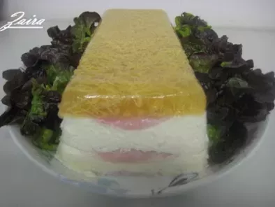 Concurso recetas de Navidad: Terrina de mousse de queso, jamón y gelatina de huevo hilado - foto 2
