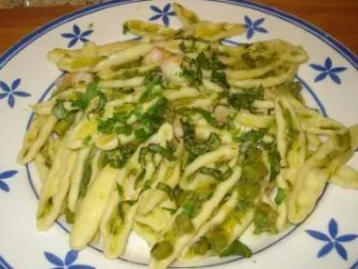 Cortecce con zucchine, asparagi e gamberi (Pasta Cortezas con calabacines, espárragos y lango - foto 3