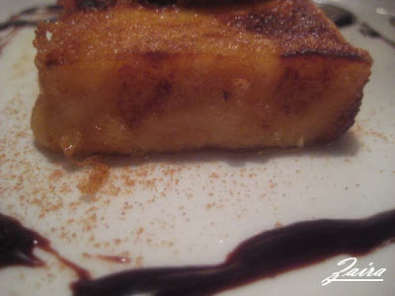 Crema de coco frita con salsa de chocolate y canela - foto 2