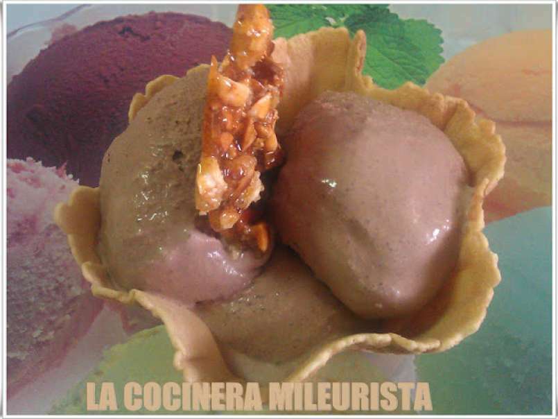 Helado de Chocolate con licor de Amaretto y galleta de Almendra Garrapiñada - foto 2