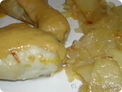 Jamoncitos de pollo a la naranja con patatas panaderas - foto 3