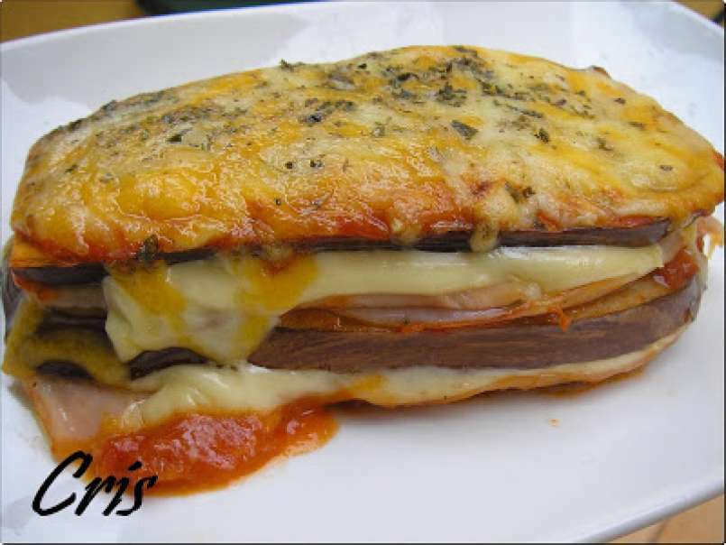 Lasaña de berenjena con jamón y queso - foto 2
