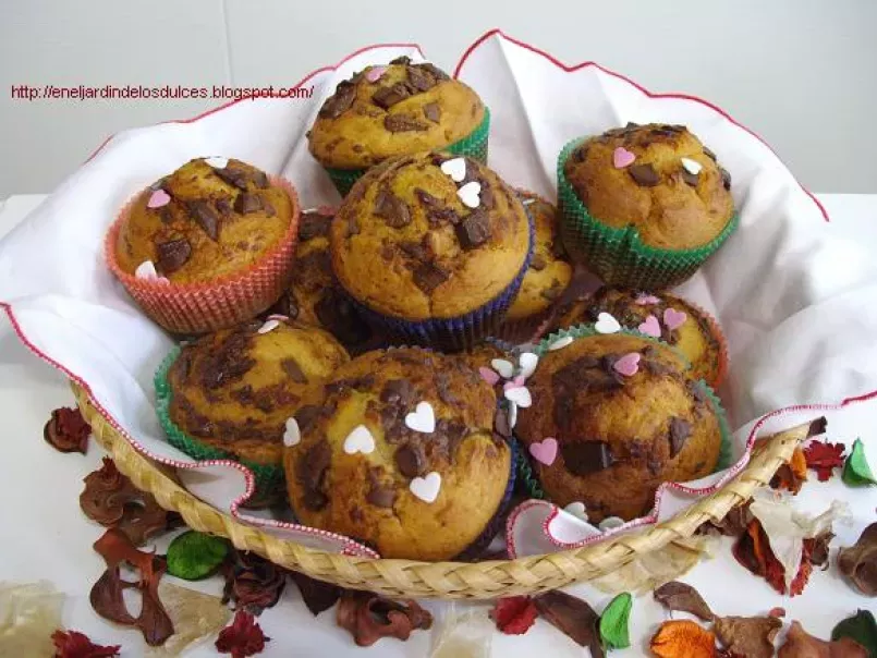 Muffins con chocolate (sin azúcar)