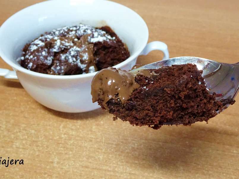 Mug cake en 1 minuto de chocolate y nutella - foto 3