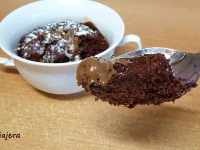 Mug cake en 1 minuto de chocolate y nutella - foto 3