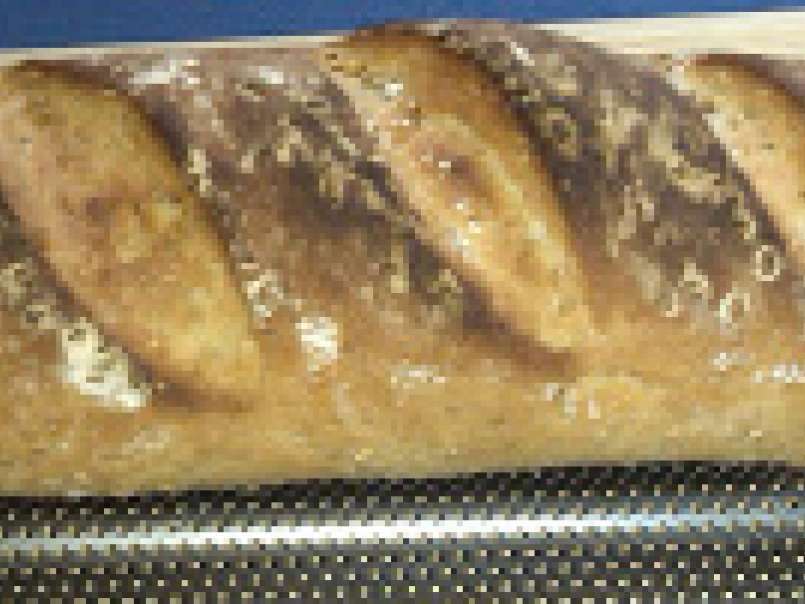 Pan blanco de tahini y semillas de sésamo en panificadora - foto 2
