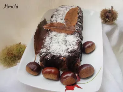 Pastel de castañas con chocolate y crema de orujo