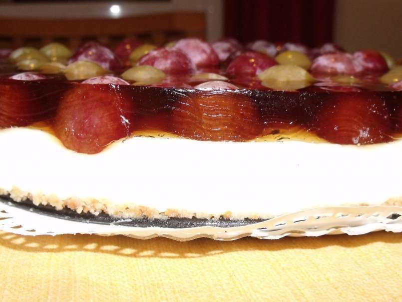 Pastel de queso y uva con gelatina de pedro ximenes - foto 2