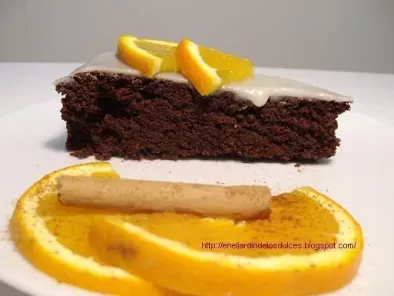 Pastel vegano de chocolate y naranja