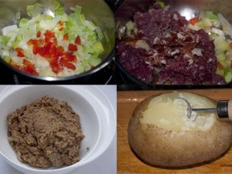 Patata rellena de carne, jamón y berenjena. - foto 2