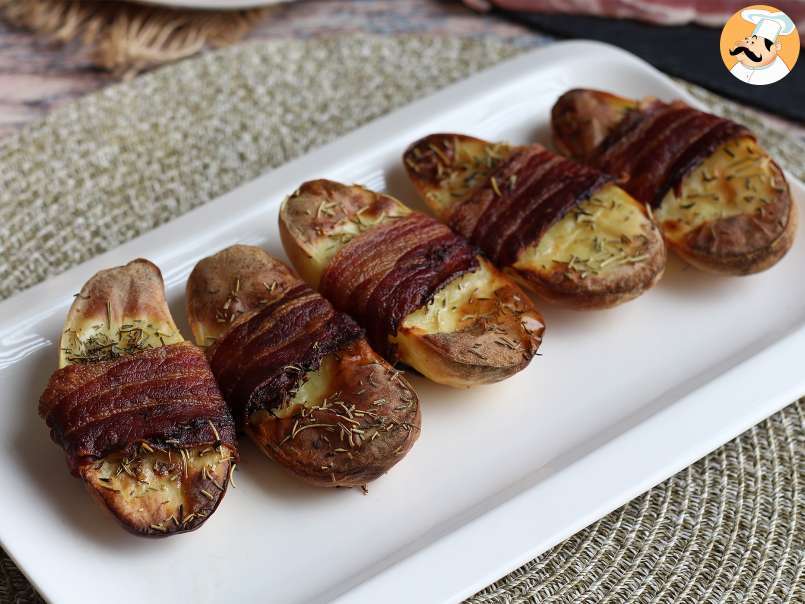 Patatas asadas envueltas en bacon - foto 2