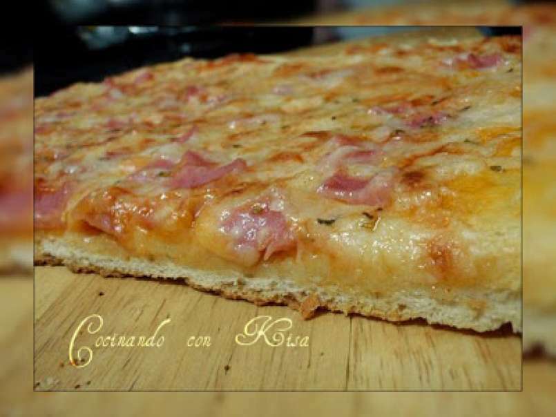 Pizza de jamon york y queso (termomix o chef of matic y horno tradicional) - foto 4