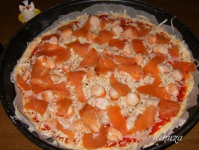 Pizzas marineras - de salmón y mariscos (receta del sr. D) - foto 3