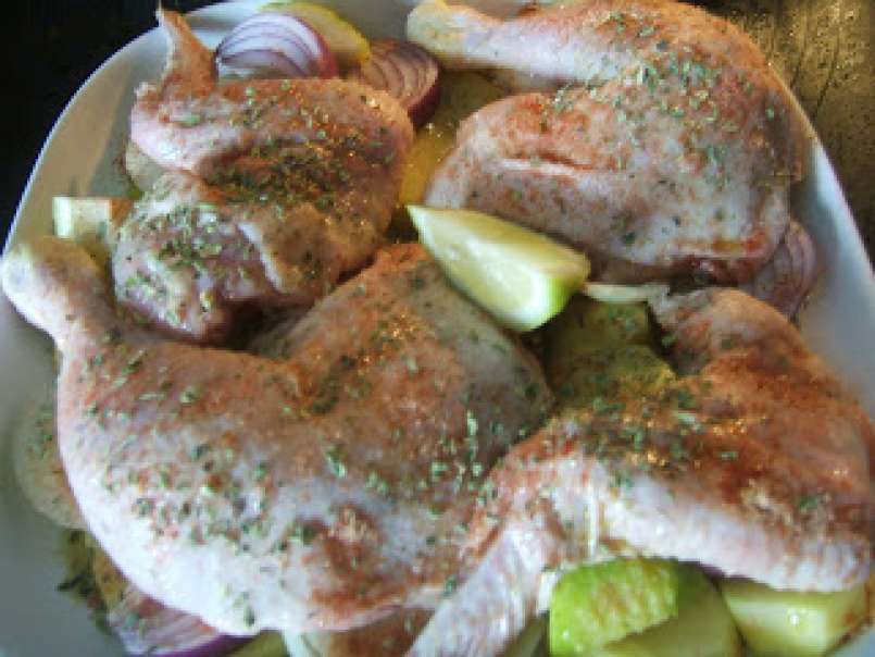 Pollo asado al limón con patatas y cebolla - foto 2