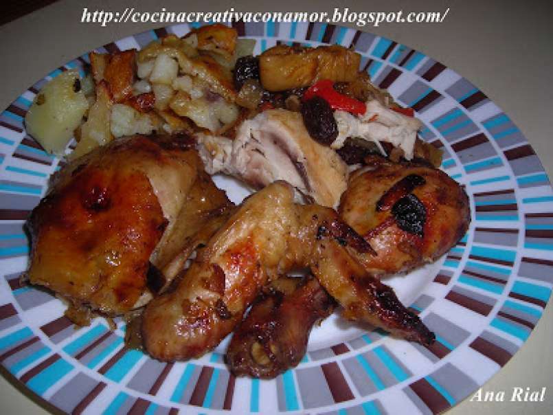 Pollo relleno y papas al horno en bolsa - foto 2