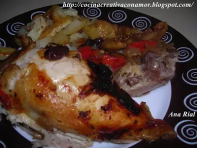 Pollo relleno y papas al horno en bolsa - foto 3