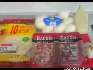 Quesadillas de champiñones y bacon - foto 5