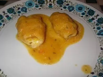 Rollitos de pollo en salsa