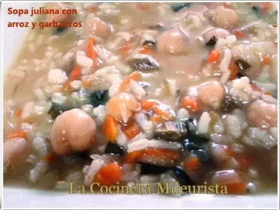 Sopa juliana con arroz y garbanzos (olla rápida) - foto 2