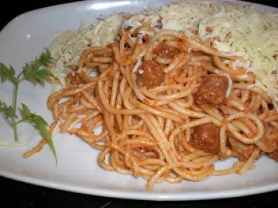 Spaghetti con chistorra y queso emmentaler - foto 2
