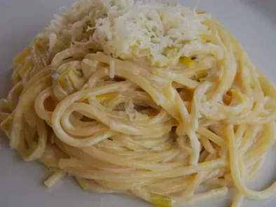 Spaghetti con puerros