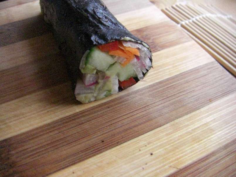 Sushi crudivegano un delicioso entrante sin gluten sin lacteos